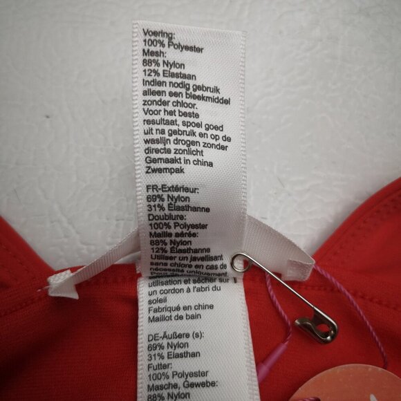 NWT Accessorize London Ladies Size 4 Salmon Colored 1 Piece Bathing Suit - Picture 5 of 9